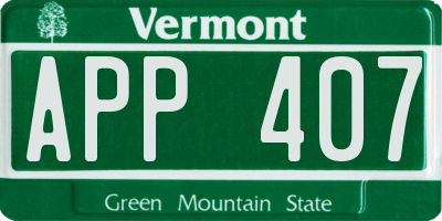VT license plate APP407