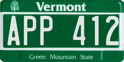 VT license plate APP412
