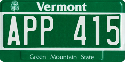 VT license plate APP415