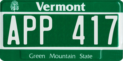 VT license plate APP417