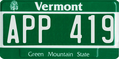 VT license plate APP419