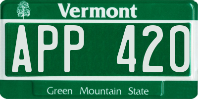 VT license plate APP420