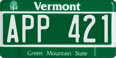 VT license plate APP421