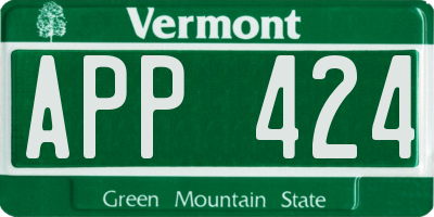 VT license plate APP424