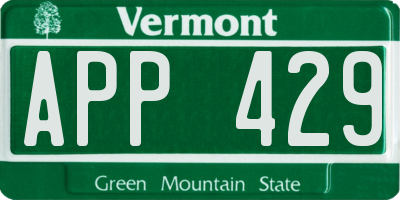 VT license plate APP429
