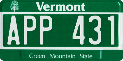 VT license plate APP431