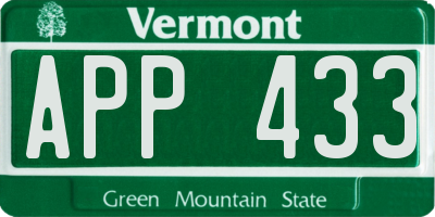 VT license plate APP433