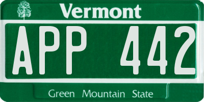 VT license plate APP442