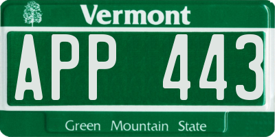VT license plate APP443