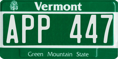 VT license plate APP447