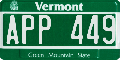 VT license plate APP449