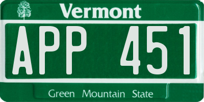 VT license plate APP451