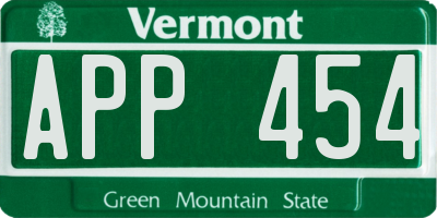 VT license plate APP454
