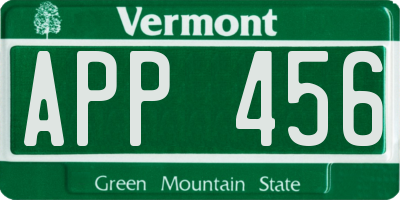 VT license plate APP456