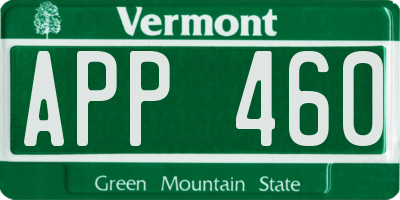VT license plate APP460