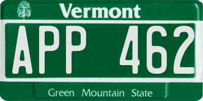 VT license plate APP462