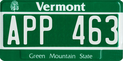 VT license plate APP463