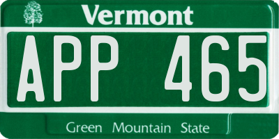 VT license plate APP465