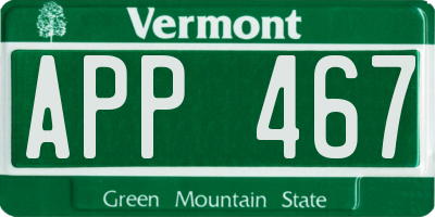VT license plate APP467