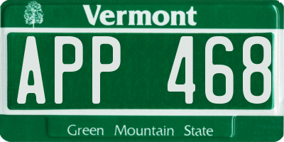 VT license plate APP468