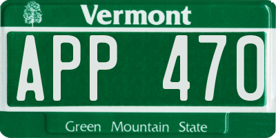 VT license plate APP470