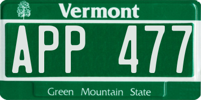 VT license plate APP477