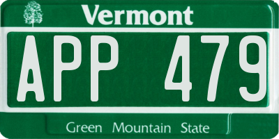 VT license plate APP479