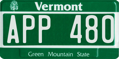 VT license plate APP480