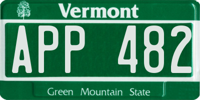 VT license plate APP482
