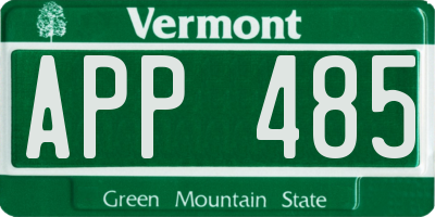 VT license plate APP485