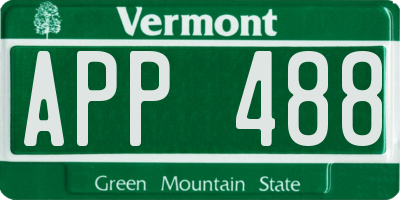 VT license plate APP488