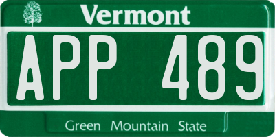 VT license plate APP489