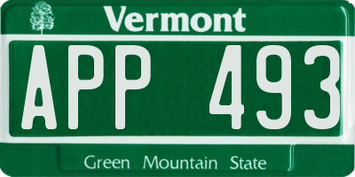 VT license plate APP493