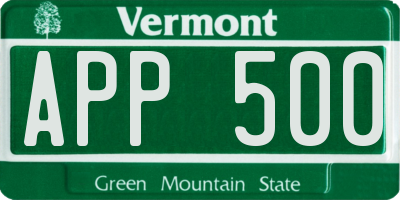 VT license plate APP500