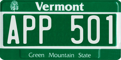 VT license plate APP501