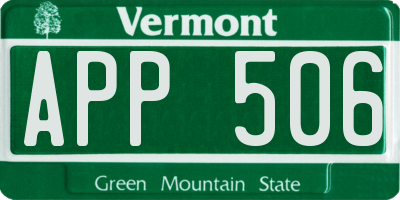 VT license plate APP506