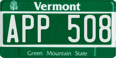 VT license plate APP508