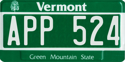 VT license plate APP524