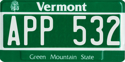 VT license plate APP532