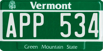 VT license plate APP534