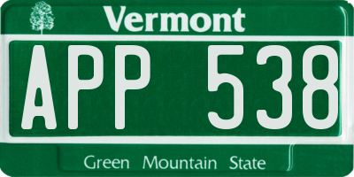 VT license plate APP538