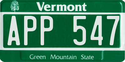 VT license plate APP547