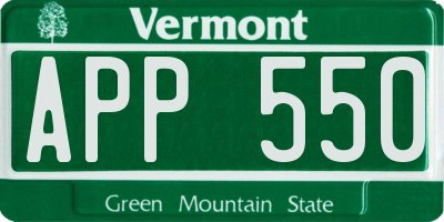 VT license plate APP550