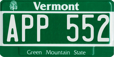 VT license plate APP552