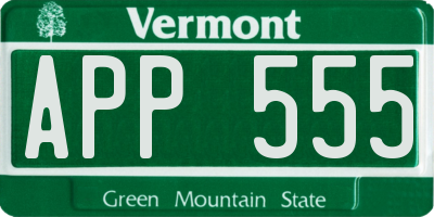 VT license plate APP555