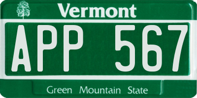 VT license plate APP567