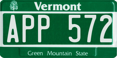 VT license plate APP572