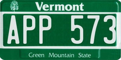 VT license plate APP573