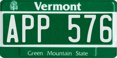 VT license plate APP576