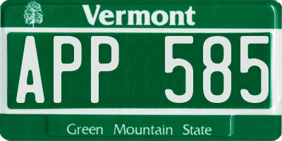 VT license plate APP585